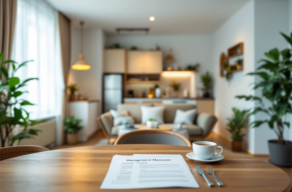 Table avec café dans un salon moderne