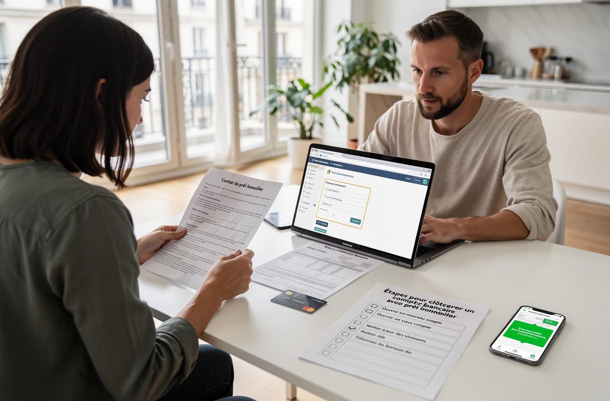 La fermeture d’un compte bancaire avec un crédit immobilier actif requiert une organisation précise. Il faut d’abord vérifier la clause de domiciliation des revenus, ouvrir un nouveau compte et activer le mandat de mobilité pour les opérations courantes. Le changement d’IBAN pour le prélèvement du prêt doit être validé par la banque pour éviter tout incident de paiement.