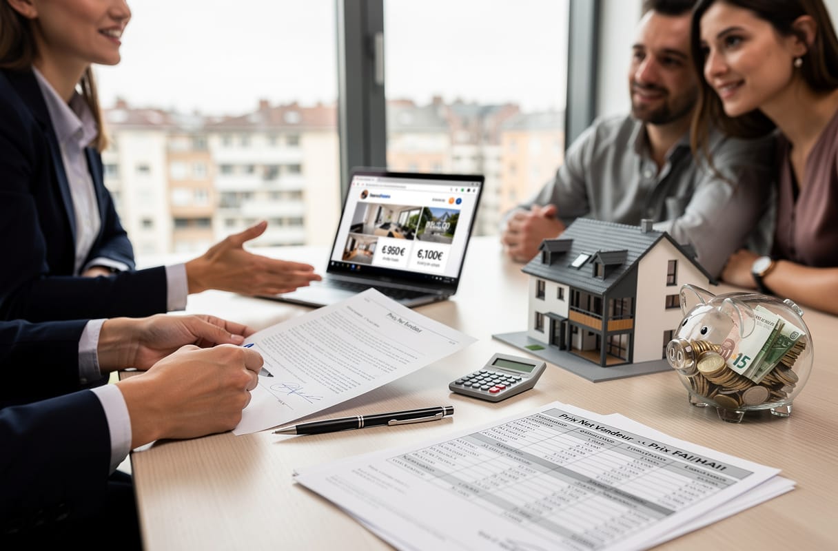 Le prix net vendeur correspond au montant exact que le vendeur reçoit après la vente, excluant tous frais annexes comme les frais d’agence ou de notaire, une notion clé pour comprendre ce que vous payez réellement dans une transaction immobilière. Cette distinction entre prix net vendeur et prix FAI/HAI est essentielle pour évaluer le coût total de votre bien immobilier.