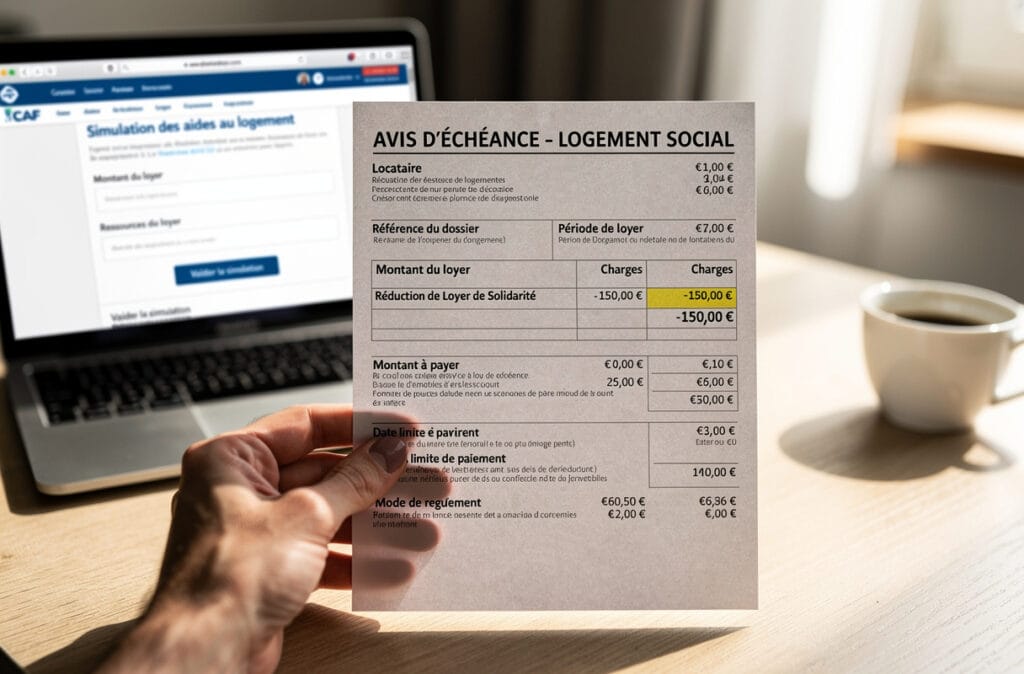 La réduction loyer solidarité est directement déduite du montant du loyer par le bailleur social, sans versement au locataire. La CAF ou la MSA calcule le montant de la réduction et informe le bailleur, qui applique cette baisse sur la quittance. Ce dispositif automatique vise à alléger le reste à charge des locataires éligibles dans le parc social, simplifiant ainsi la gestion des aides au logement.